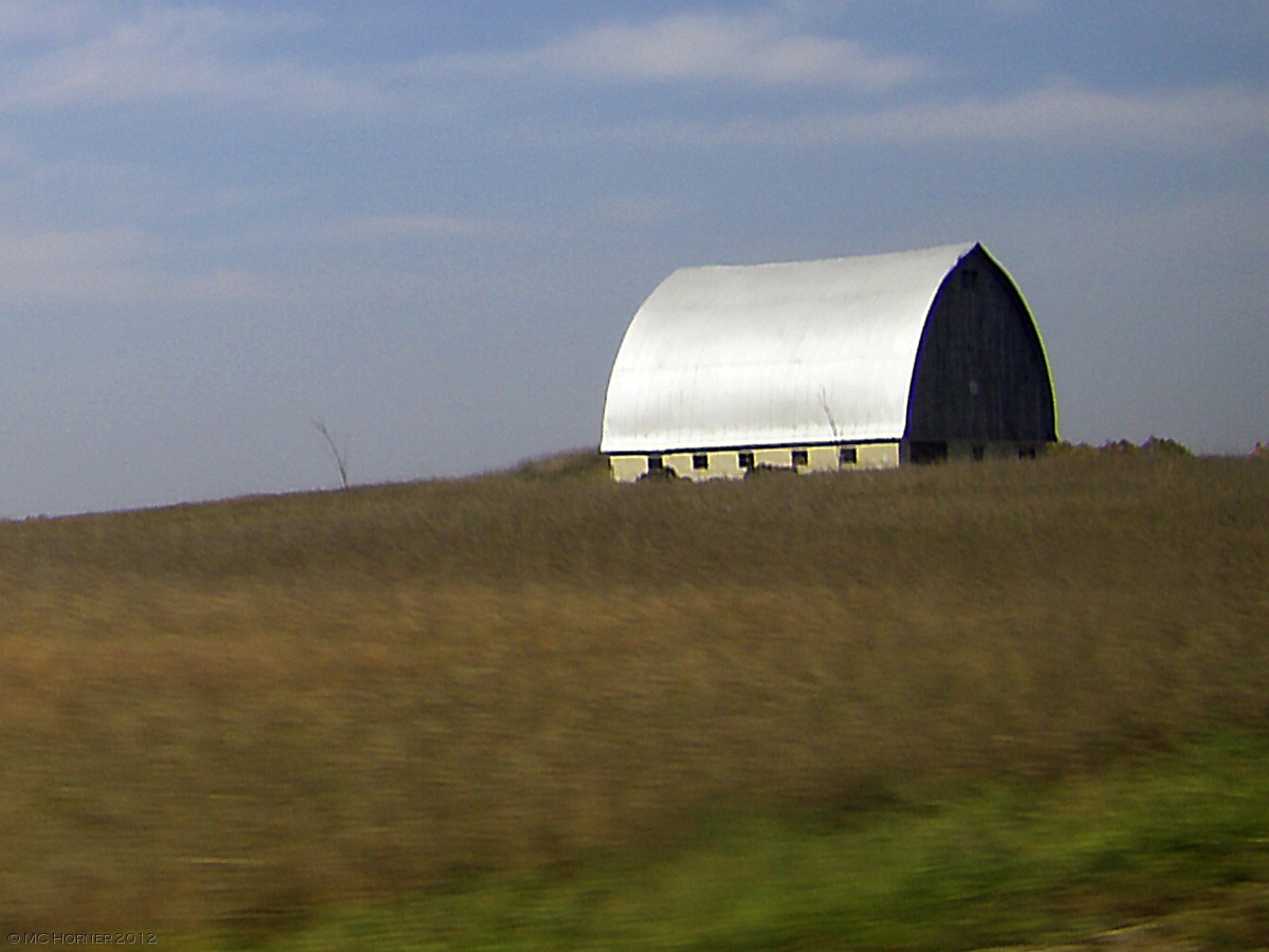 Gothic arch barn on road to Mancelona, MI.