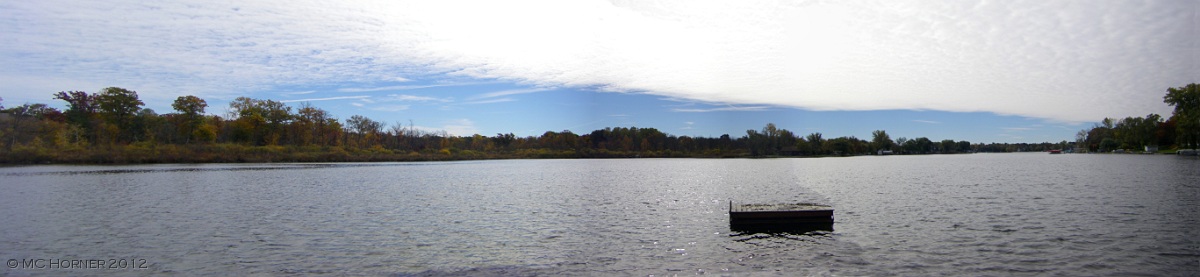 Mid-morning; mid-October. Commerce Lake MI. See the full size pano here.