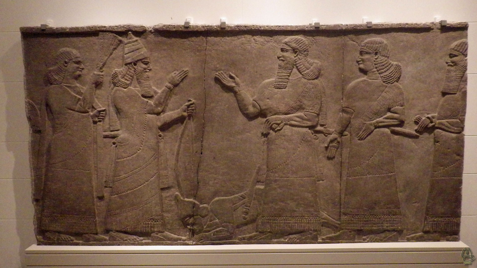 Assyrian ruler Tiglath-Pileser III receives homage. 745-727 BCE.