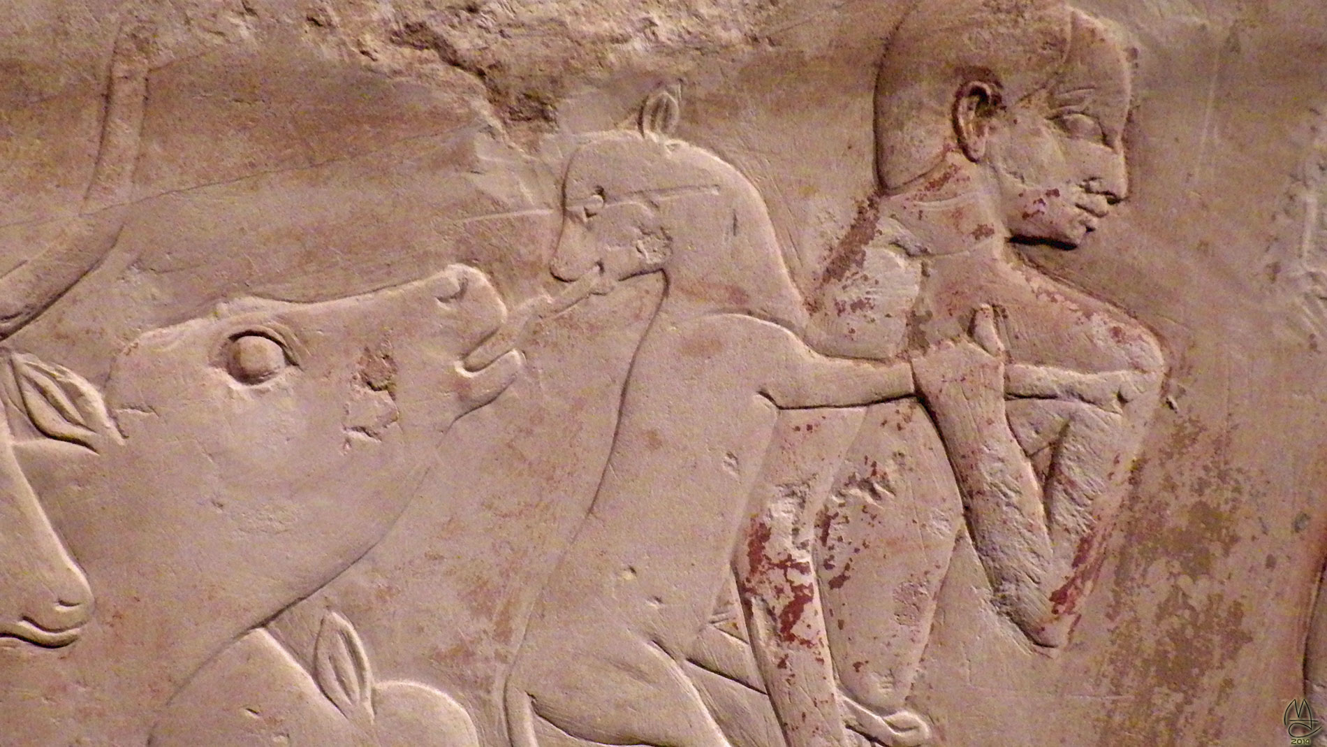 Relief of Peasants Driving Cattle and Fishing.