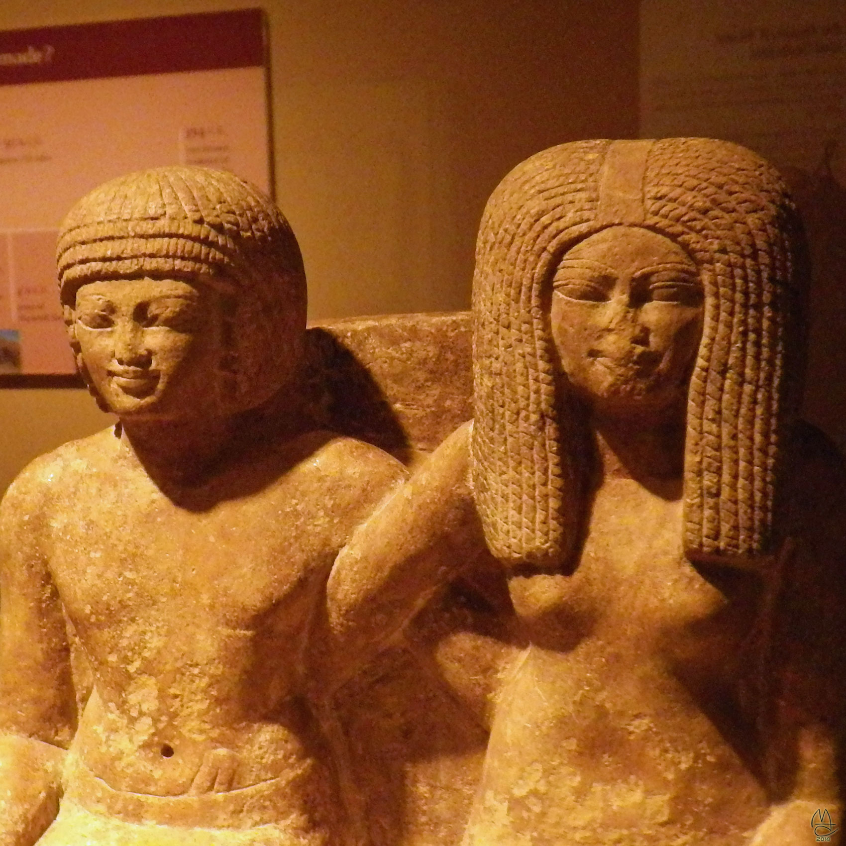 Pair Statue of Mery and Wife Seti 1390-1350 BCE
