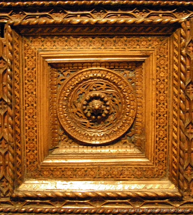 Wooden cabinet detail.