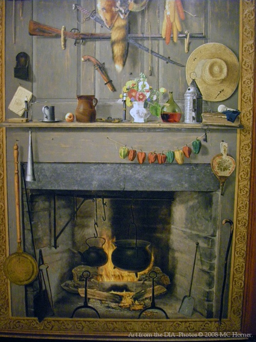 Trompe-l'œil painting, 'Grandma's Hearthstone' by John Haberle