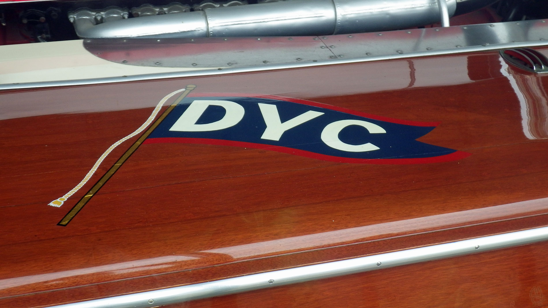 Detroit Yact Club flag on Miss Pepsi Raceboat, Dossin Great Lakes Museum, Belle Isle