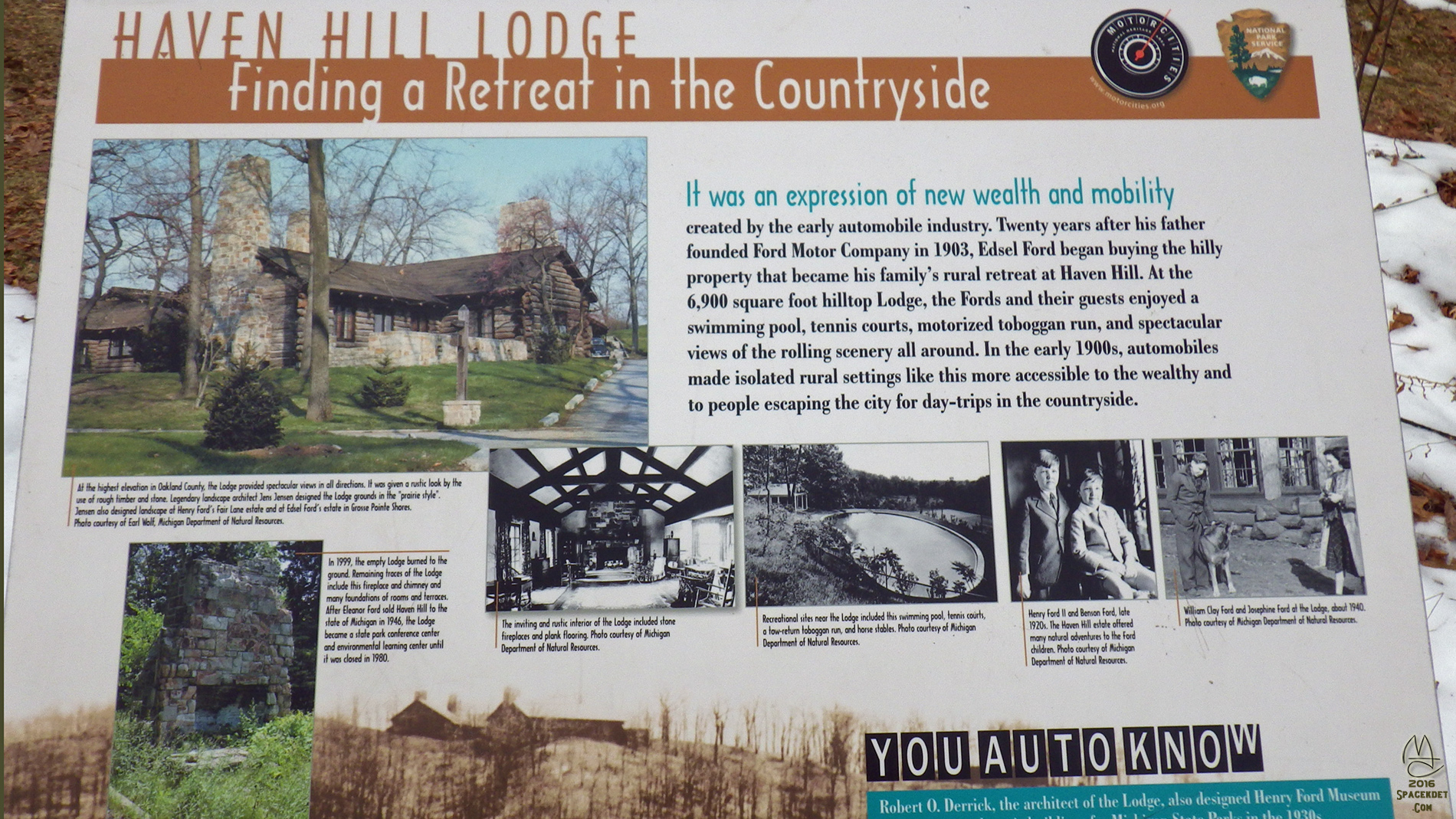 Explanatory Marker at the Lodge site. Use square icon above/right  to enlarge.