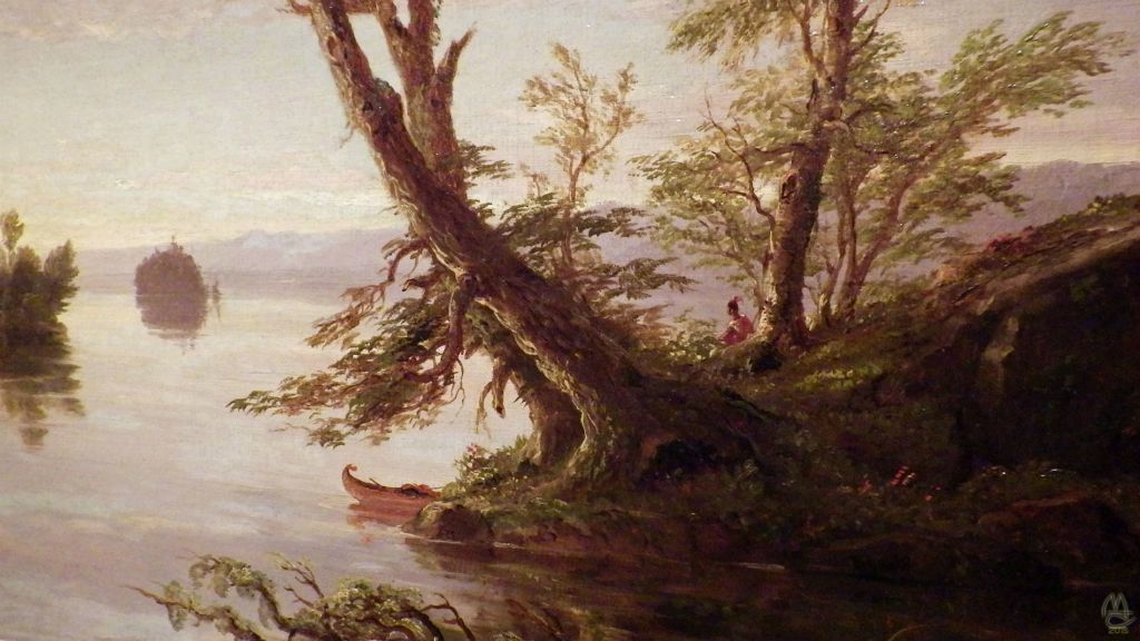 Detail of 'American Lake Scene", 1844, by Thomas Cole 