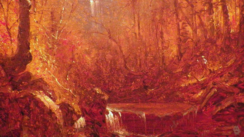Detail of "Kaaterskill Falls", 1871, by Sanford Robinson Gifford