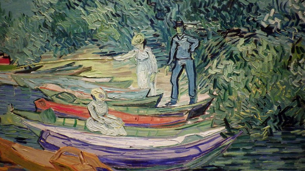 Detail of "Bank of the Oise at Auvers", 1890, by Vincent Van Gogh
