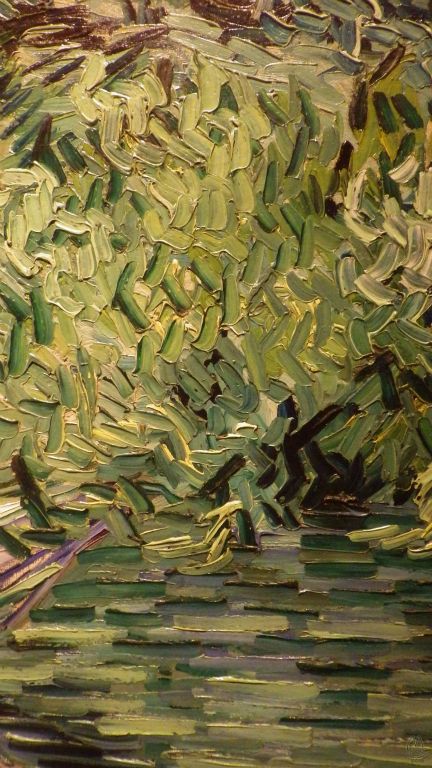 Detail of "Bank of the Oise at Auvers", 1890, by Vincent Van Gogh