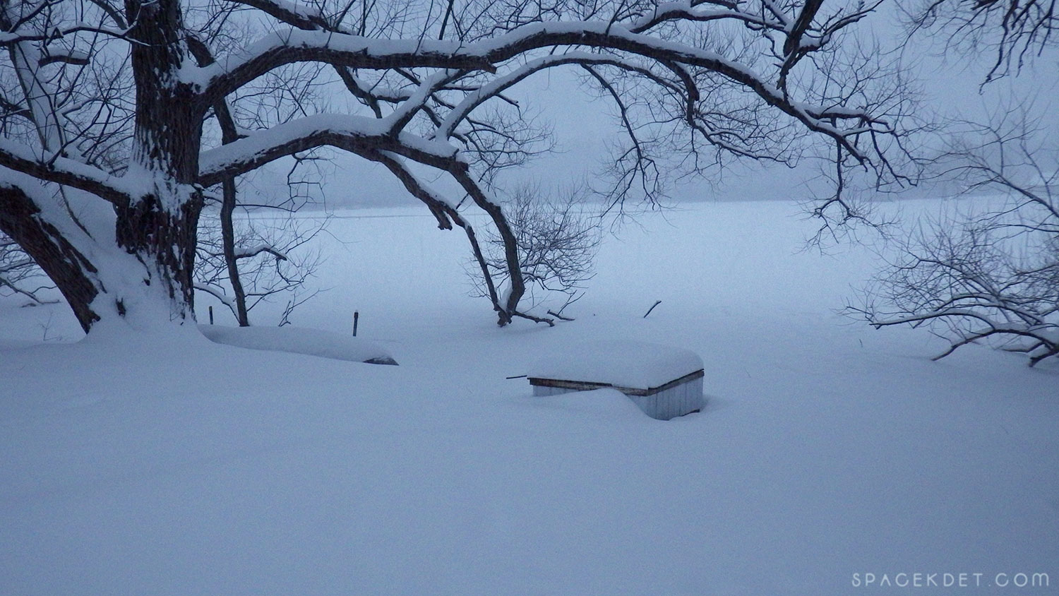 Frozen Commerce Lake.