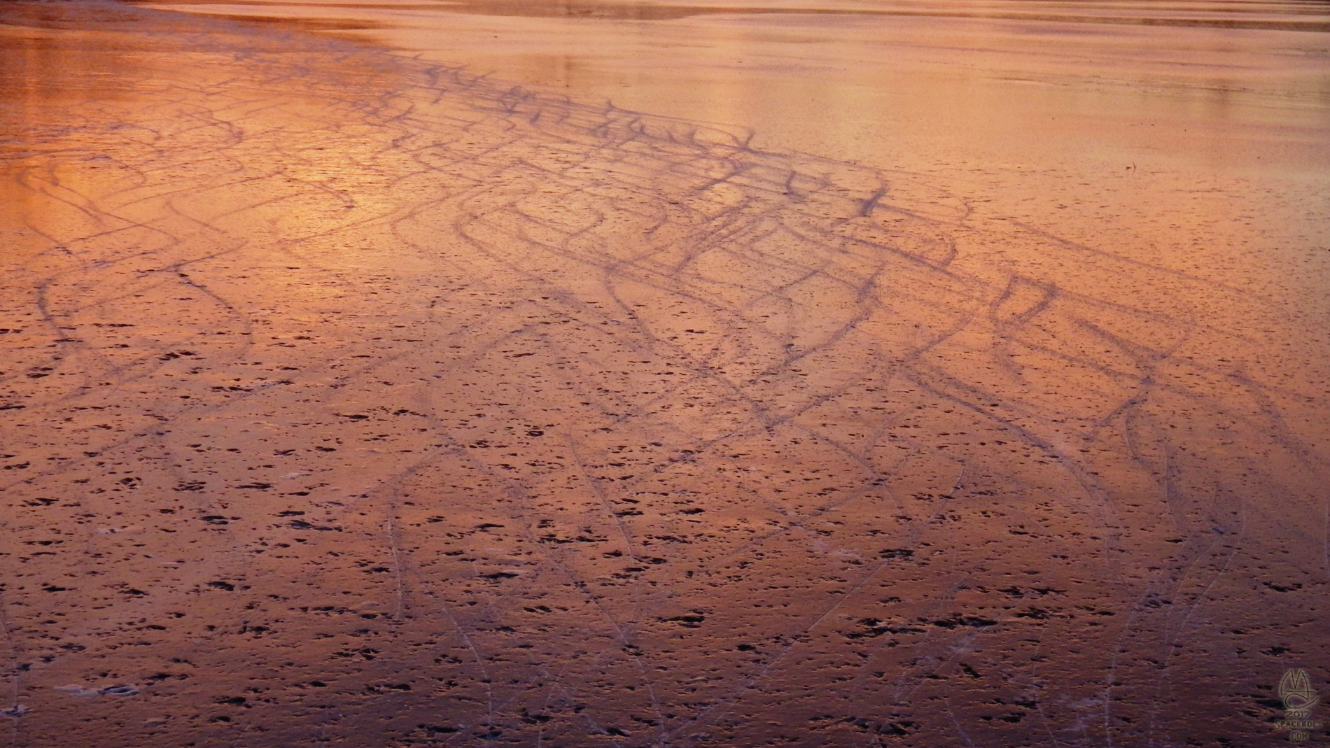 Sunset on the ice.