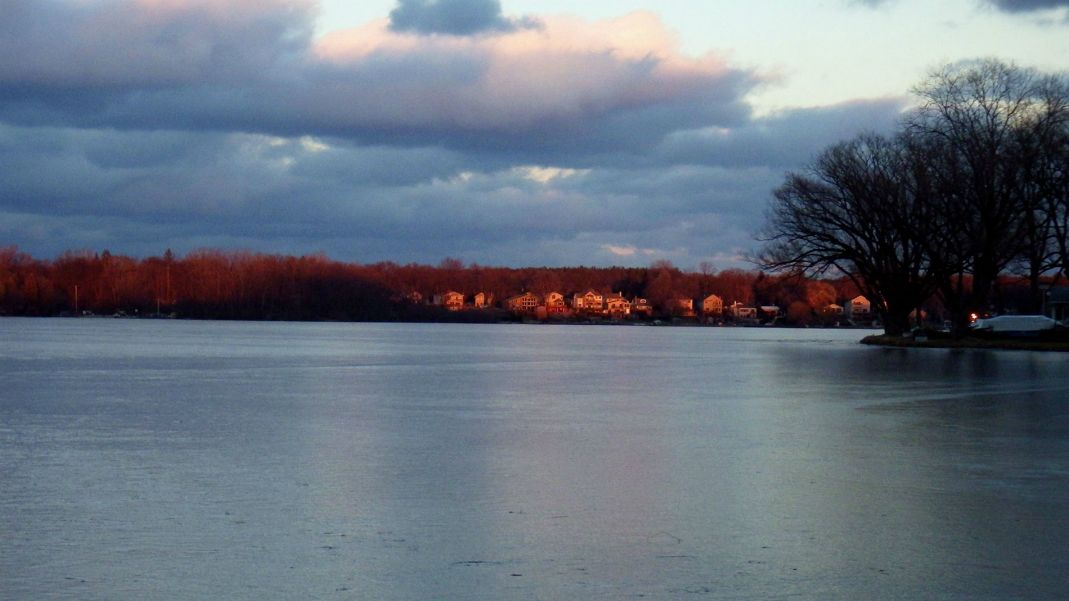 Sunset on Commerce Lake, Michigan.