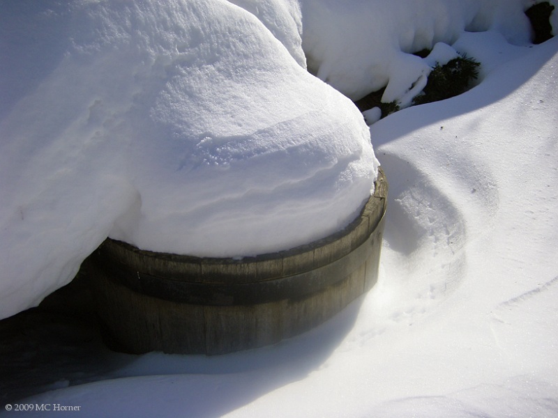 Barrel, adrift.