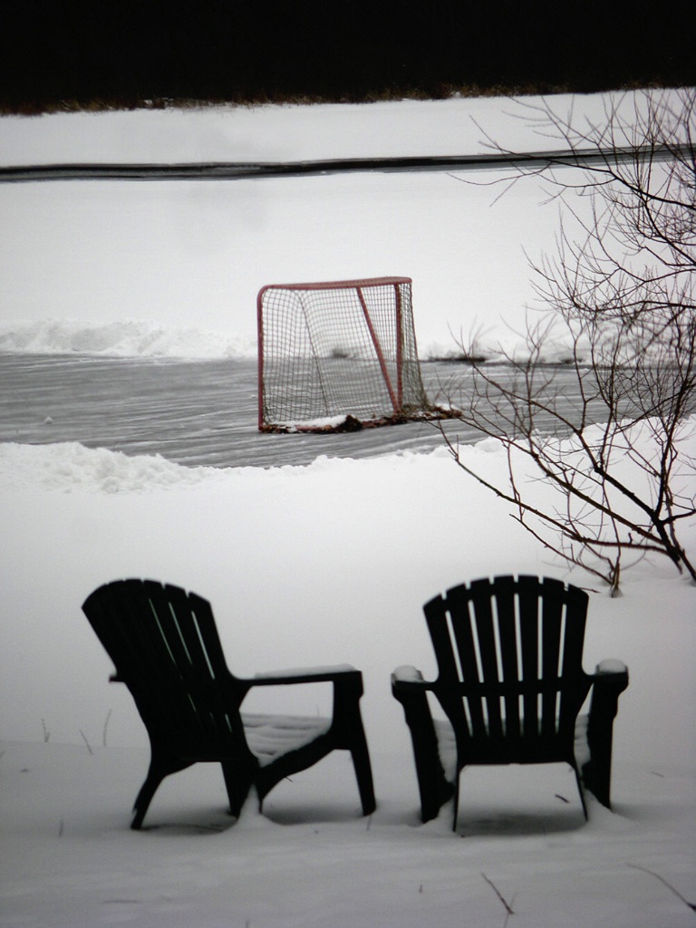 Summer waits while Winter skates.