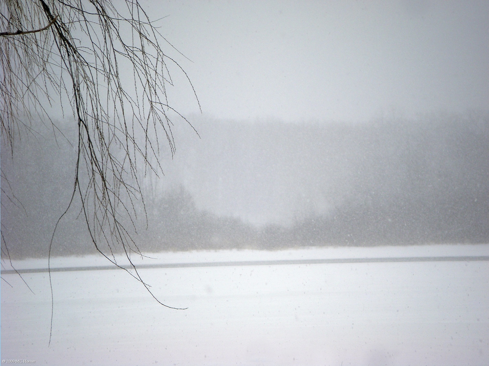 Snowy lake.