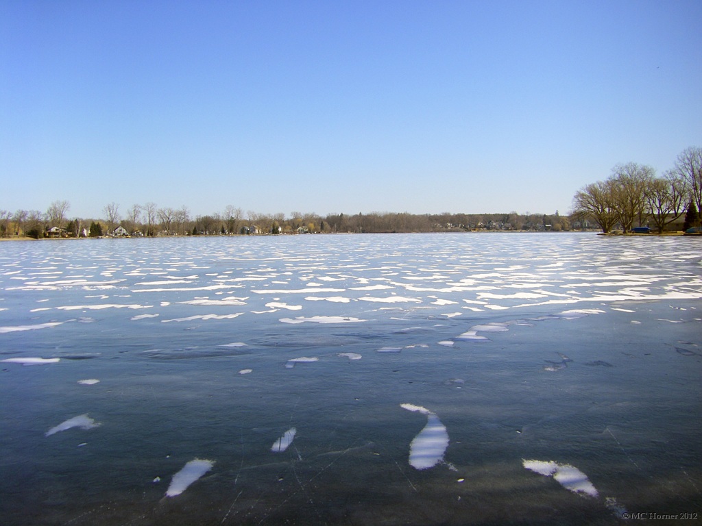 Upper Commerce Lake, Feb 9, 2012. Frozen, like it should be.