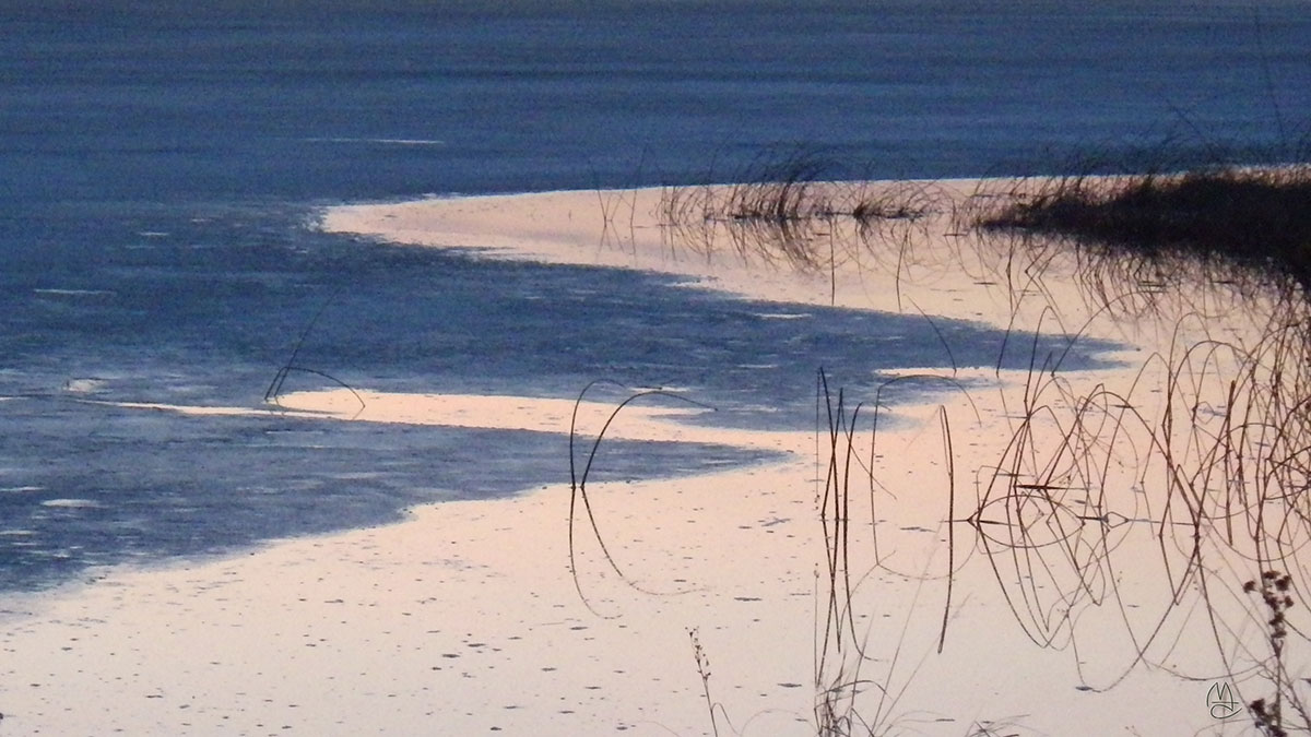 Sunset on Proud Lake.    See a 1 minute video of this scene Watch and listen to it here.