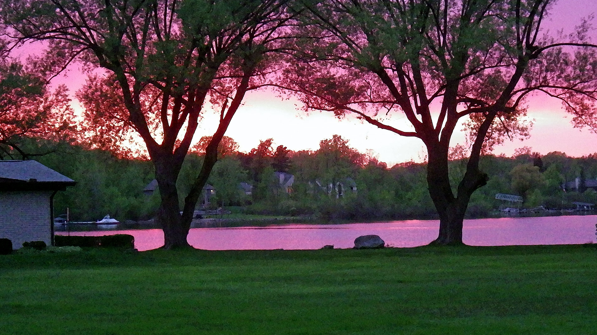 Sunset on Commerce Lake.