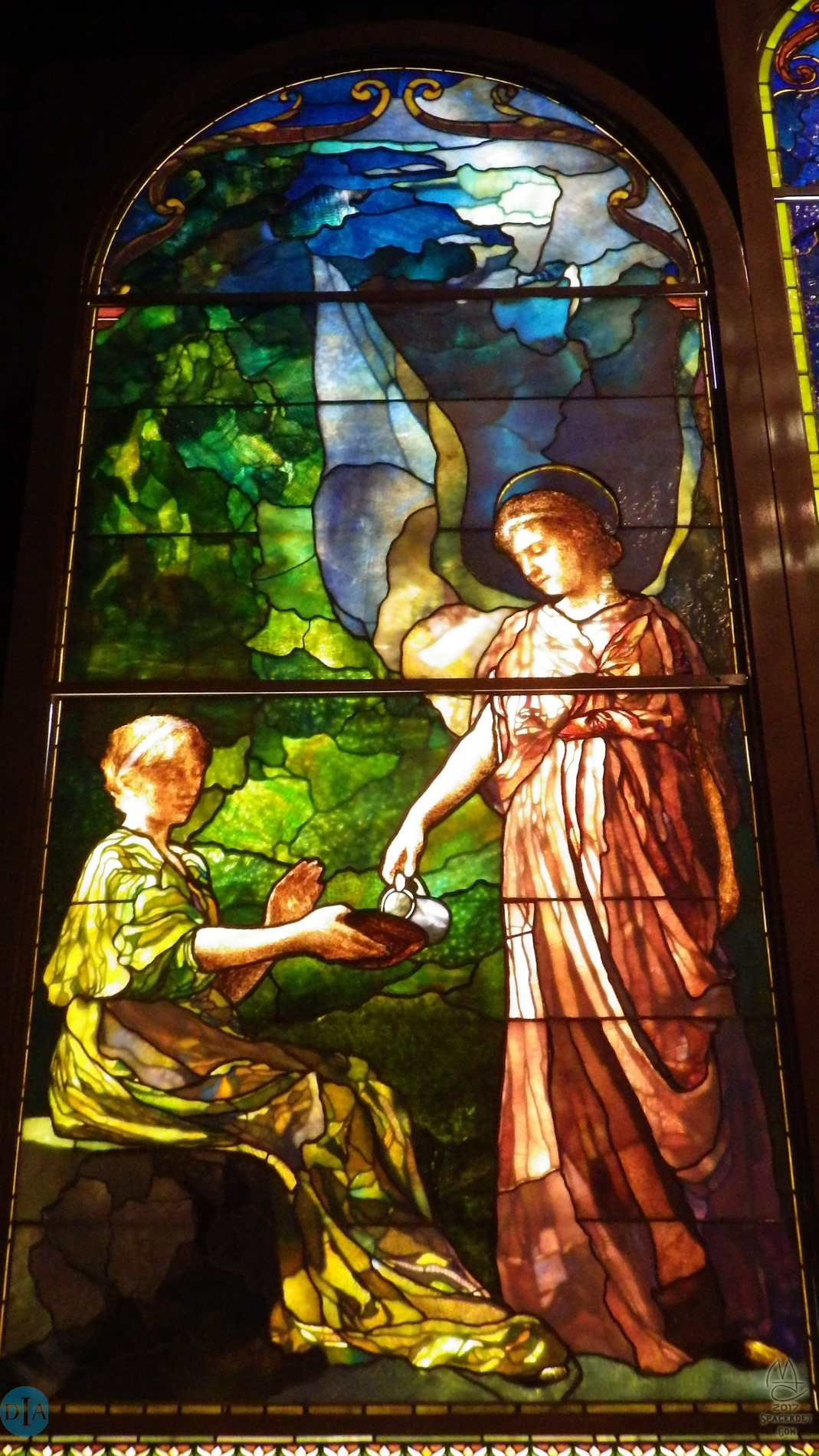 Helping Angel, 1890, John LaFarge; from the Detroit Unitarian Church.