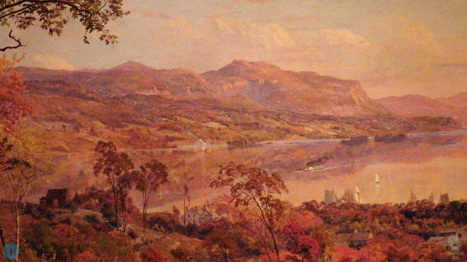 Indian Summer, detail, by Jasper Francis Cropsey, 1866.