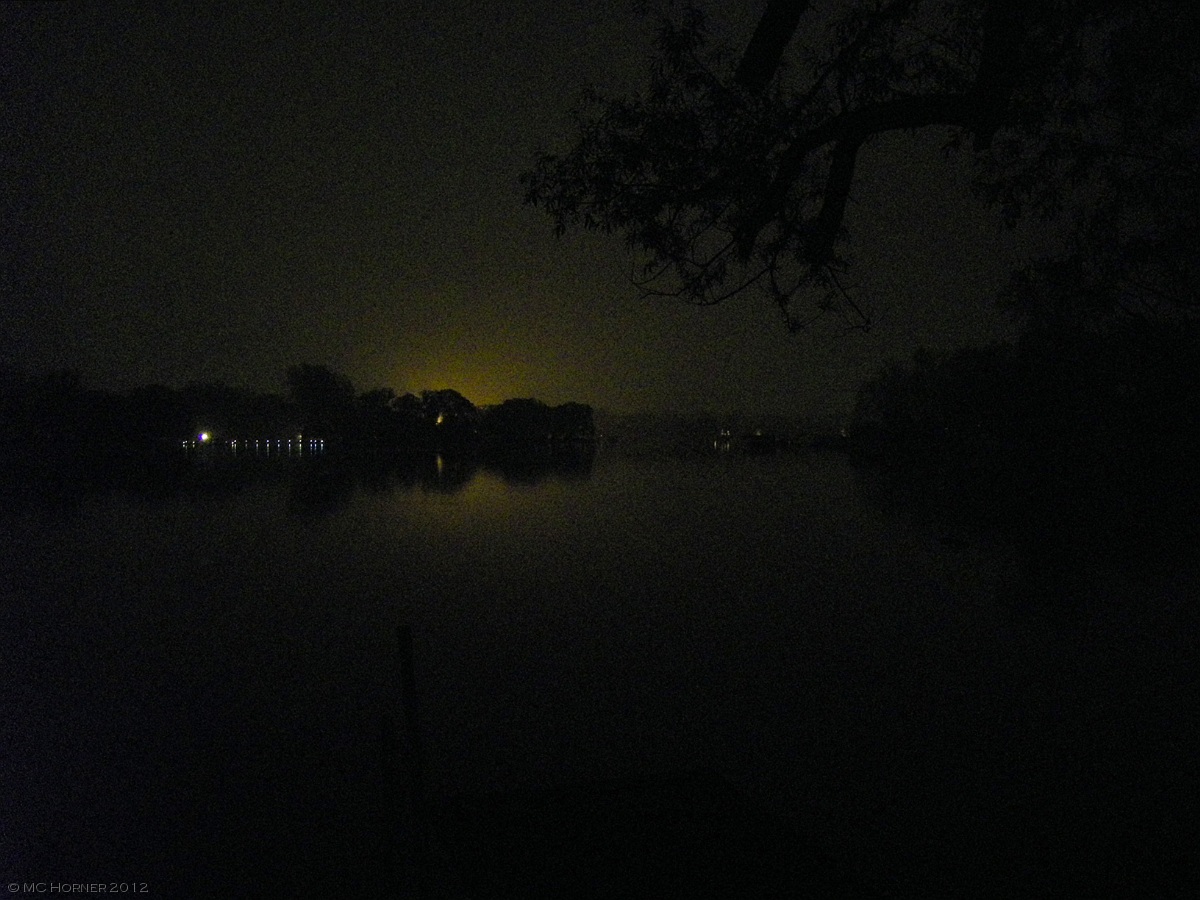 Foggy night, Commerce Lake, Michigan