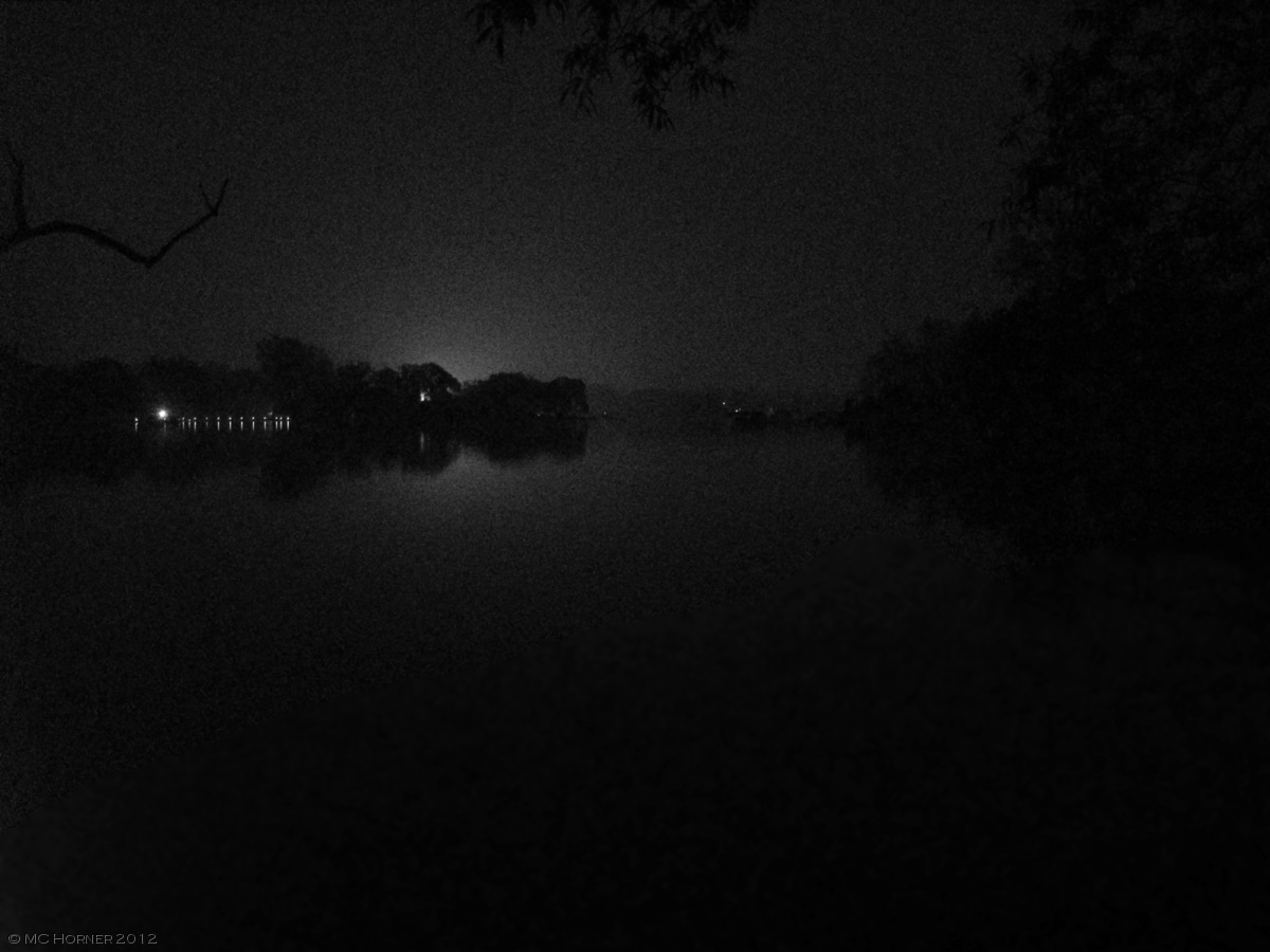 Foggy night, Commerce Lake, Michigan