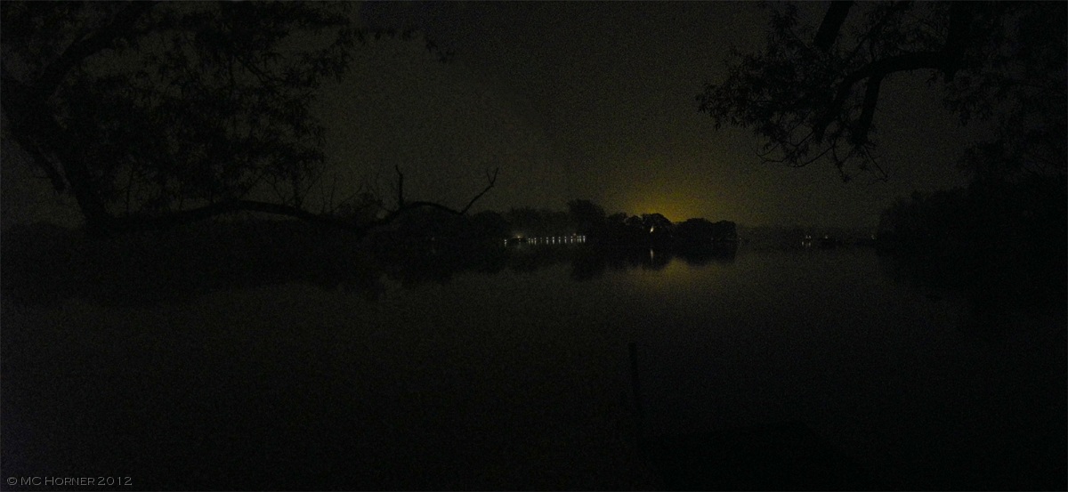 Foggy night, Commerce Lake, Michigan