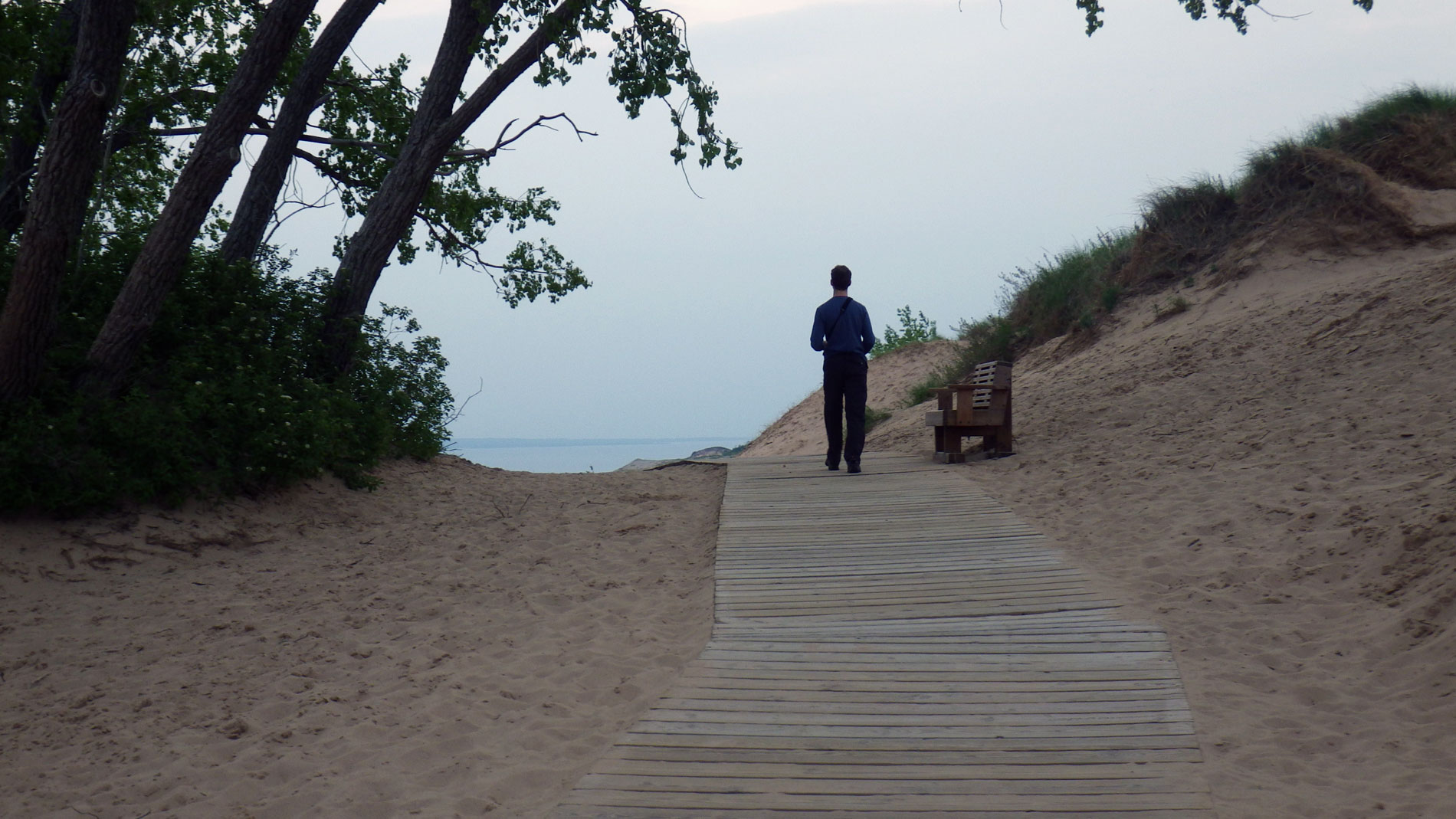 At the Lake Michigan overlook.