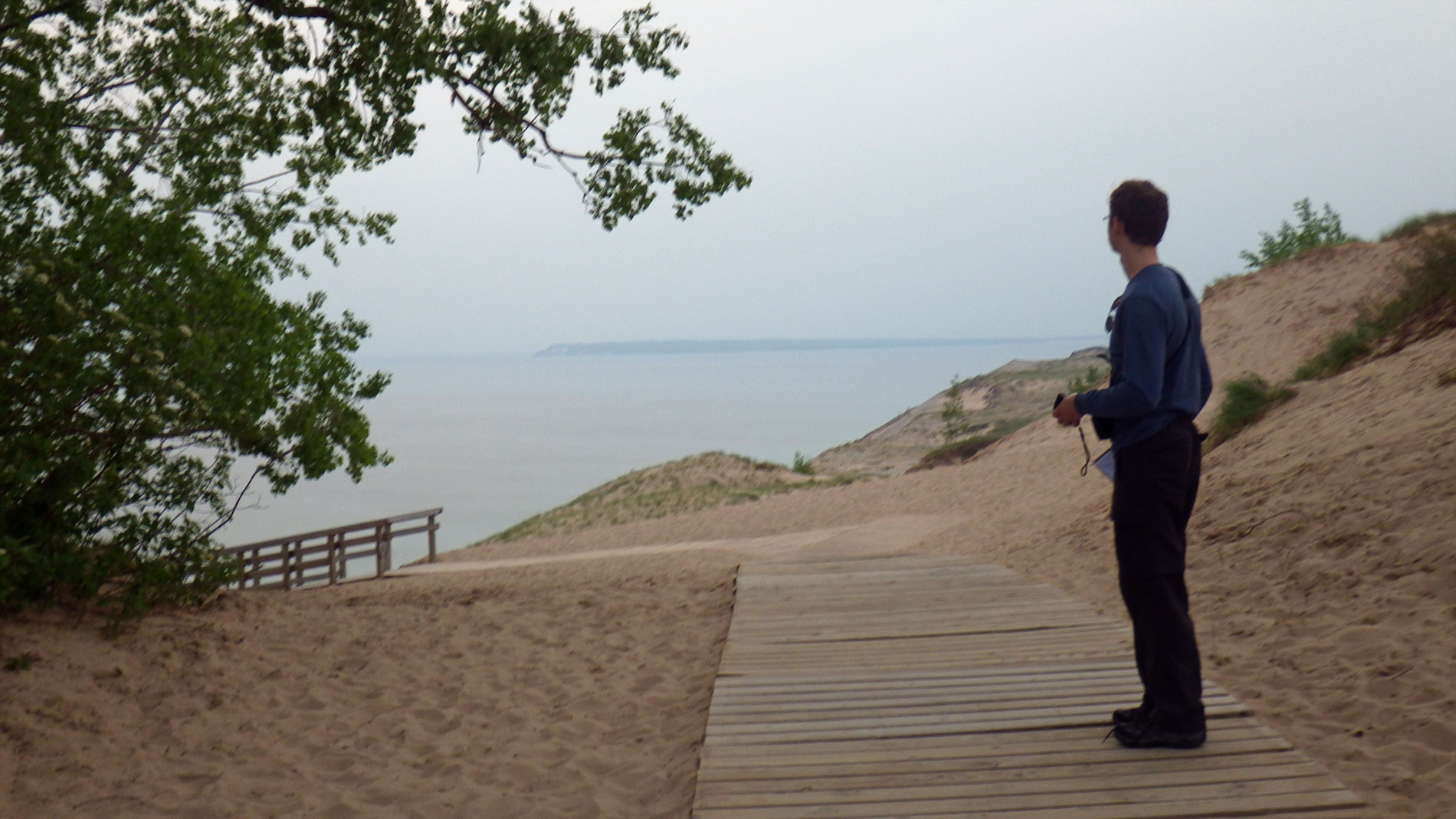 At the Lake Michigan overlook.