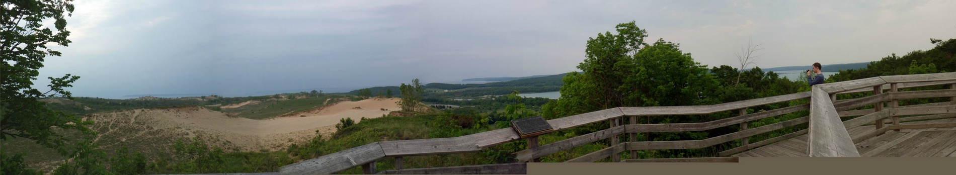 On to the Pierce Stocking Scenic Drive. At the dune overlook. To see a full size  pano, click here.