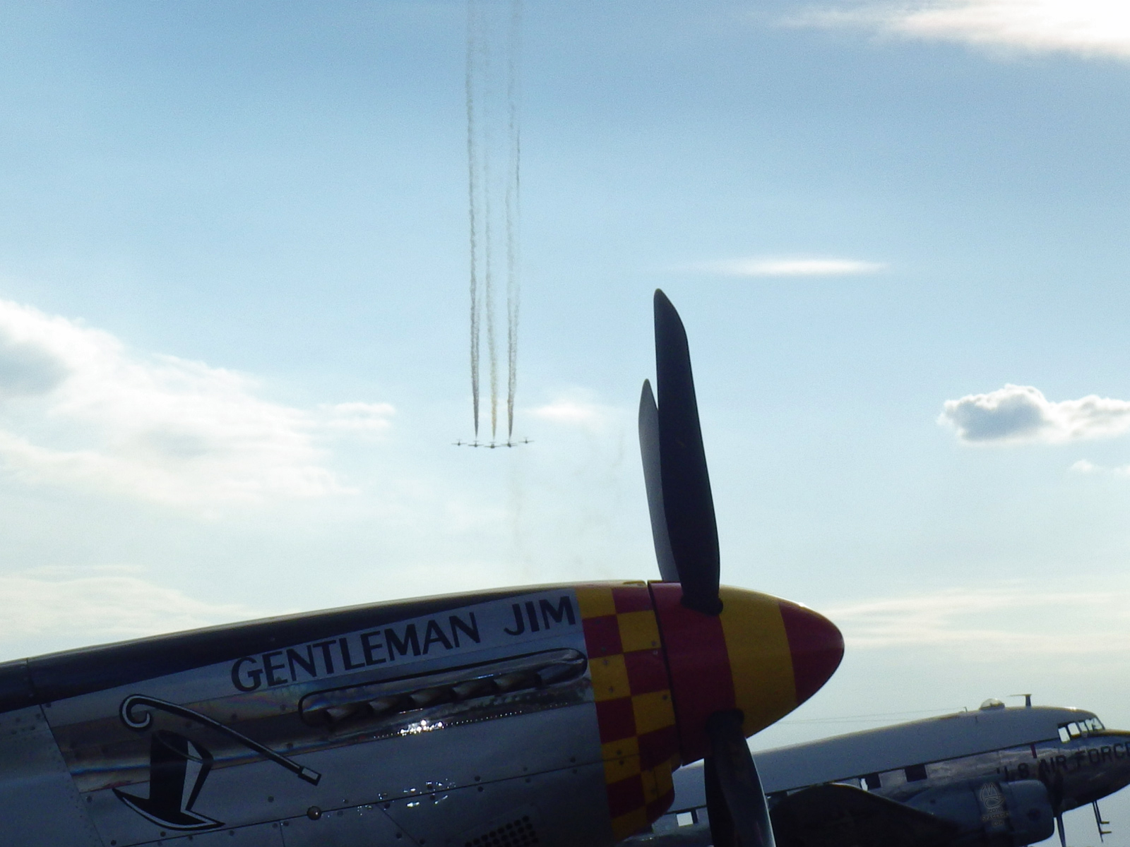 Canadian 'Snowbirds' Team flyby.