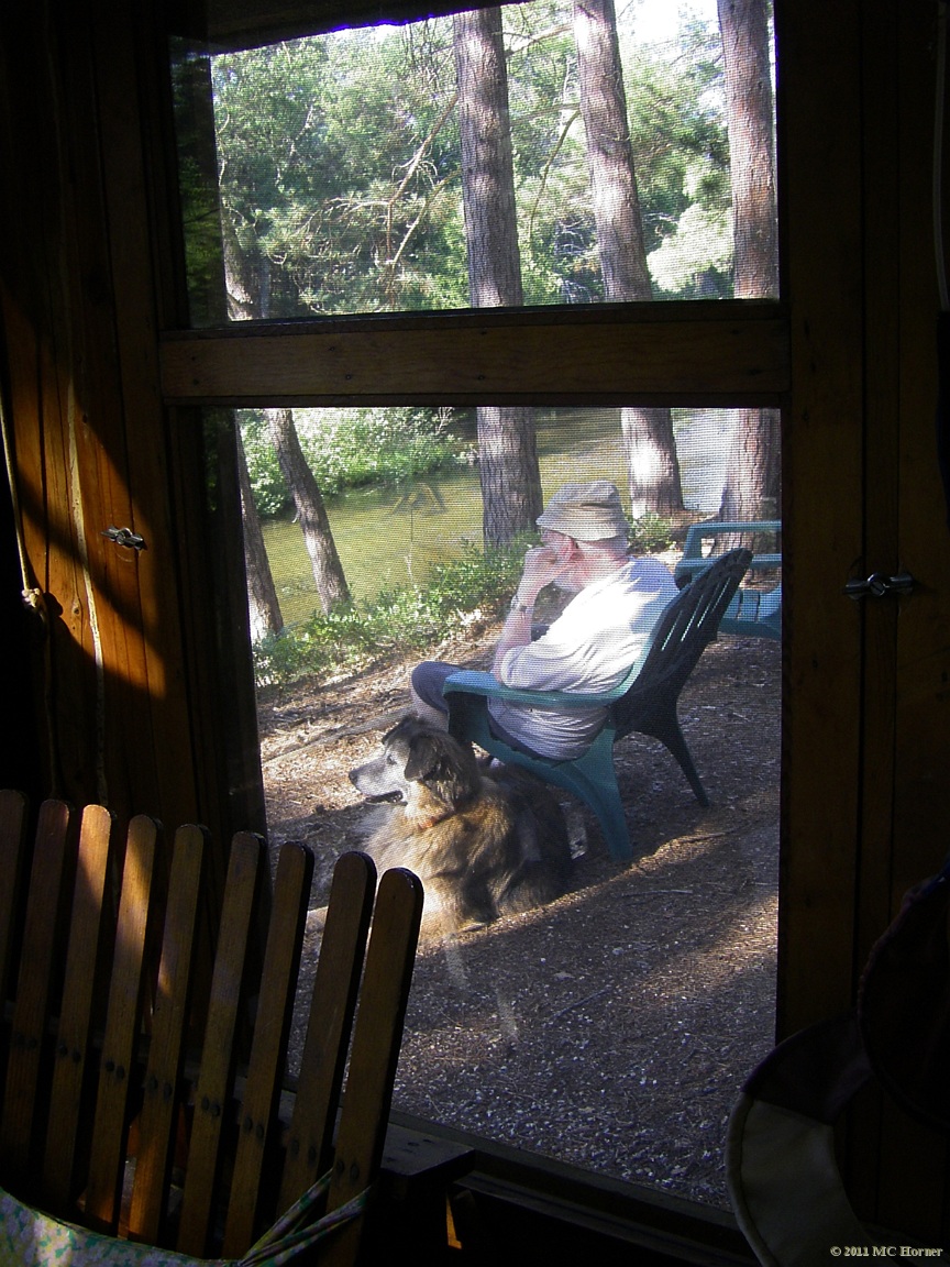 Dad and Barney keeping an eye out for litterbugs.