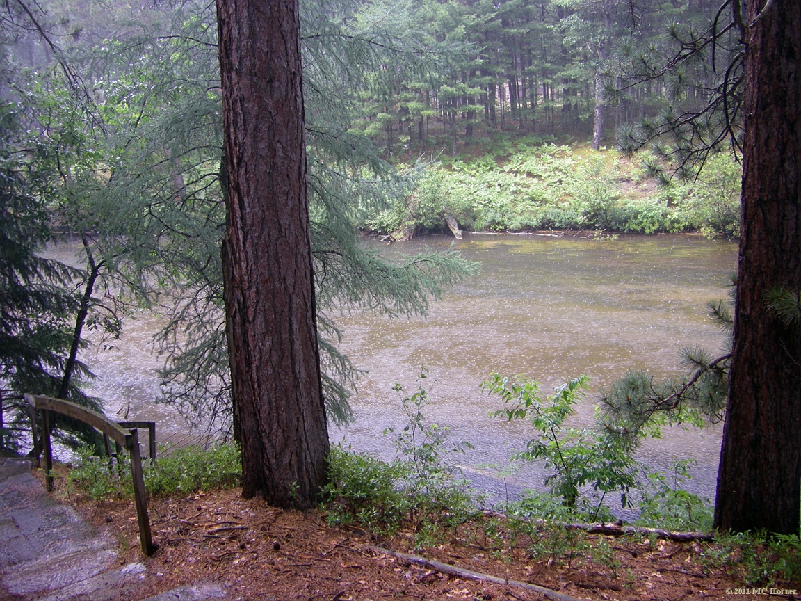 Rain on the river.