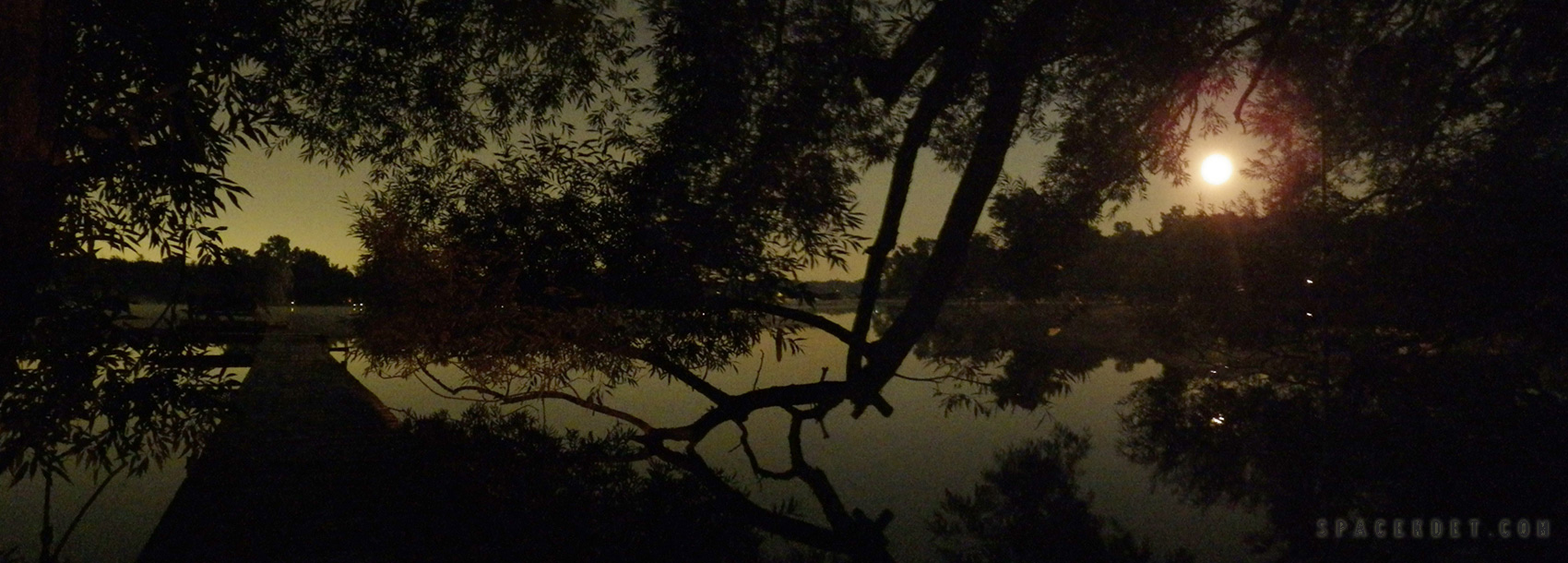 Moon over Commerce Lake, MI. 