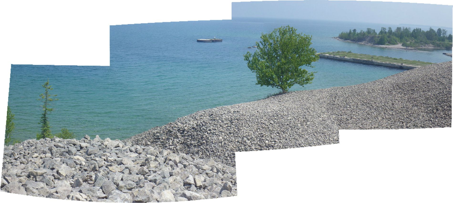 Rockport, Michigan; view of Lake Huron. Untrimmed pano. Photos by Grant B.