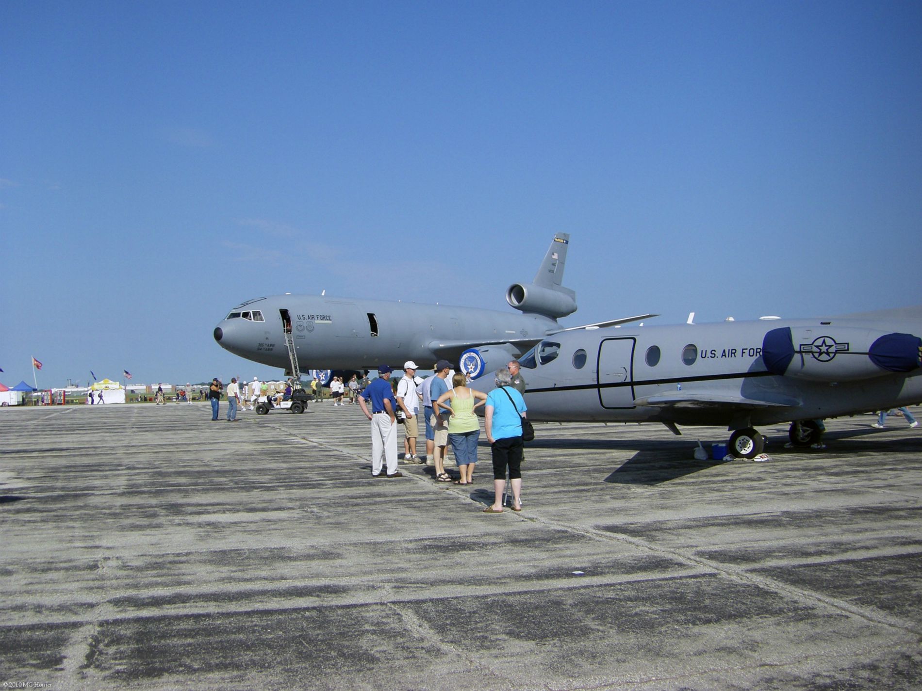 Airborne refueling tanker and support plane.