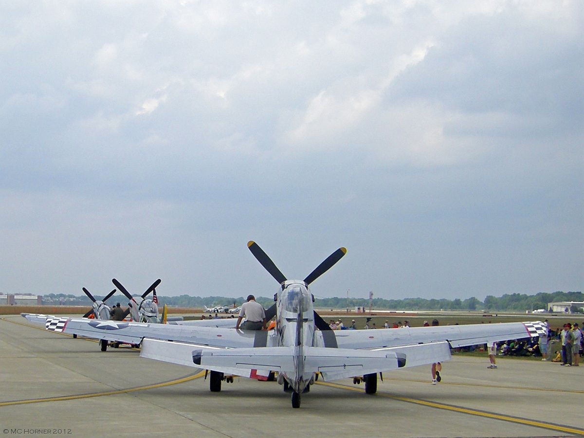 Mustangs heading for takeoff.