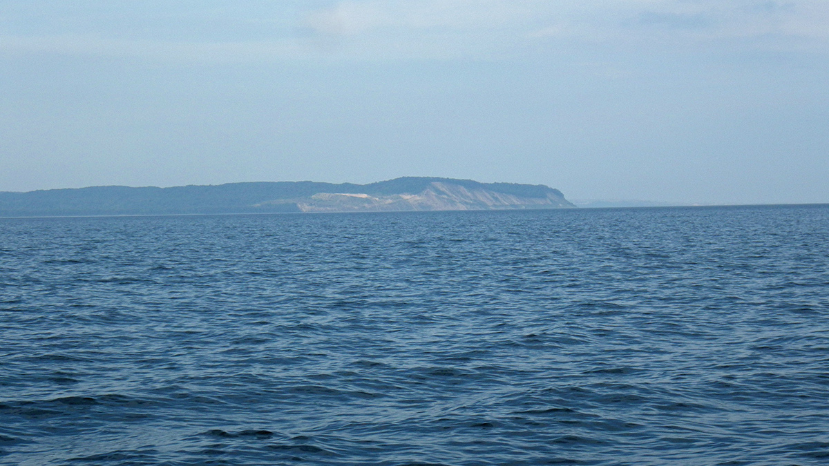 Leaving Leland, dunes to the south.