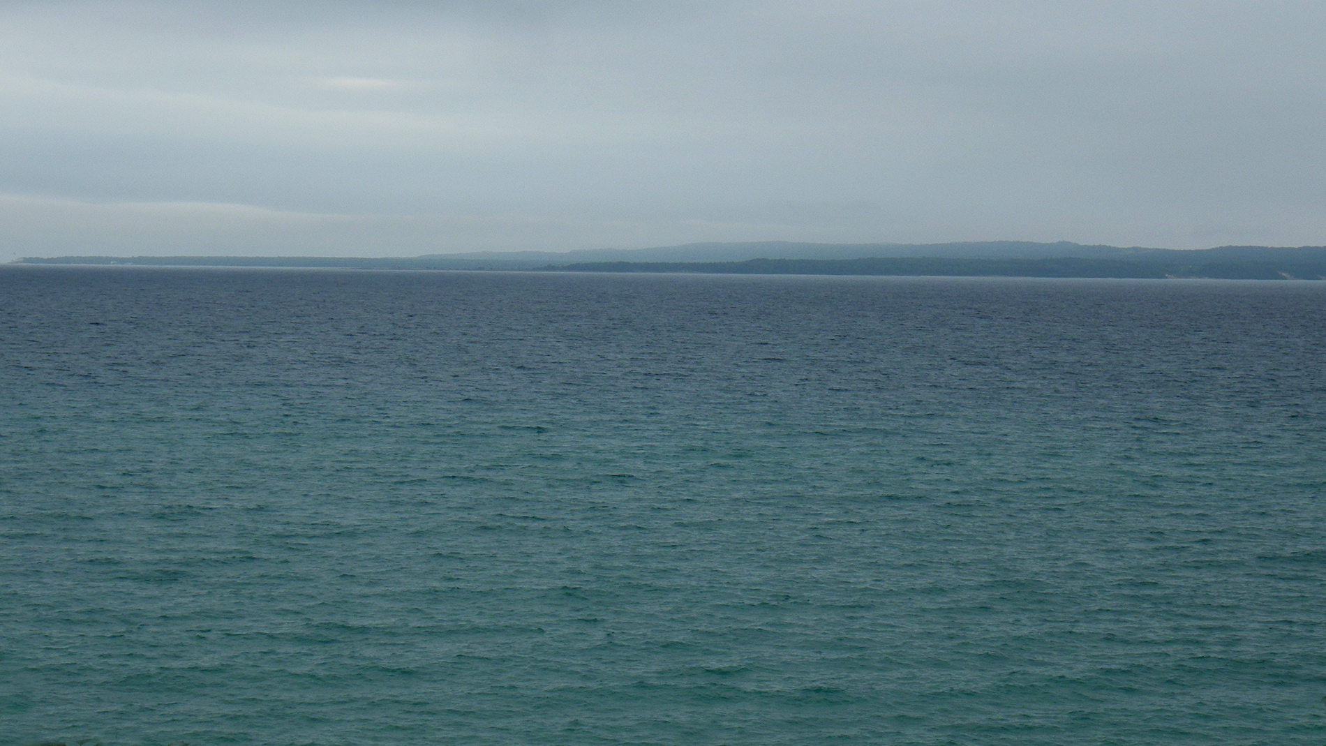Hazy view of South Manitou.