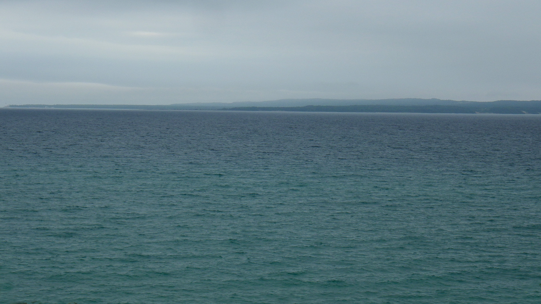 Hazy view of South Manitou.