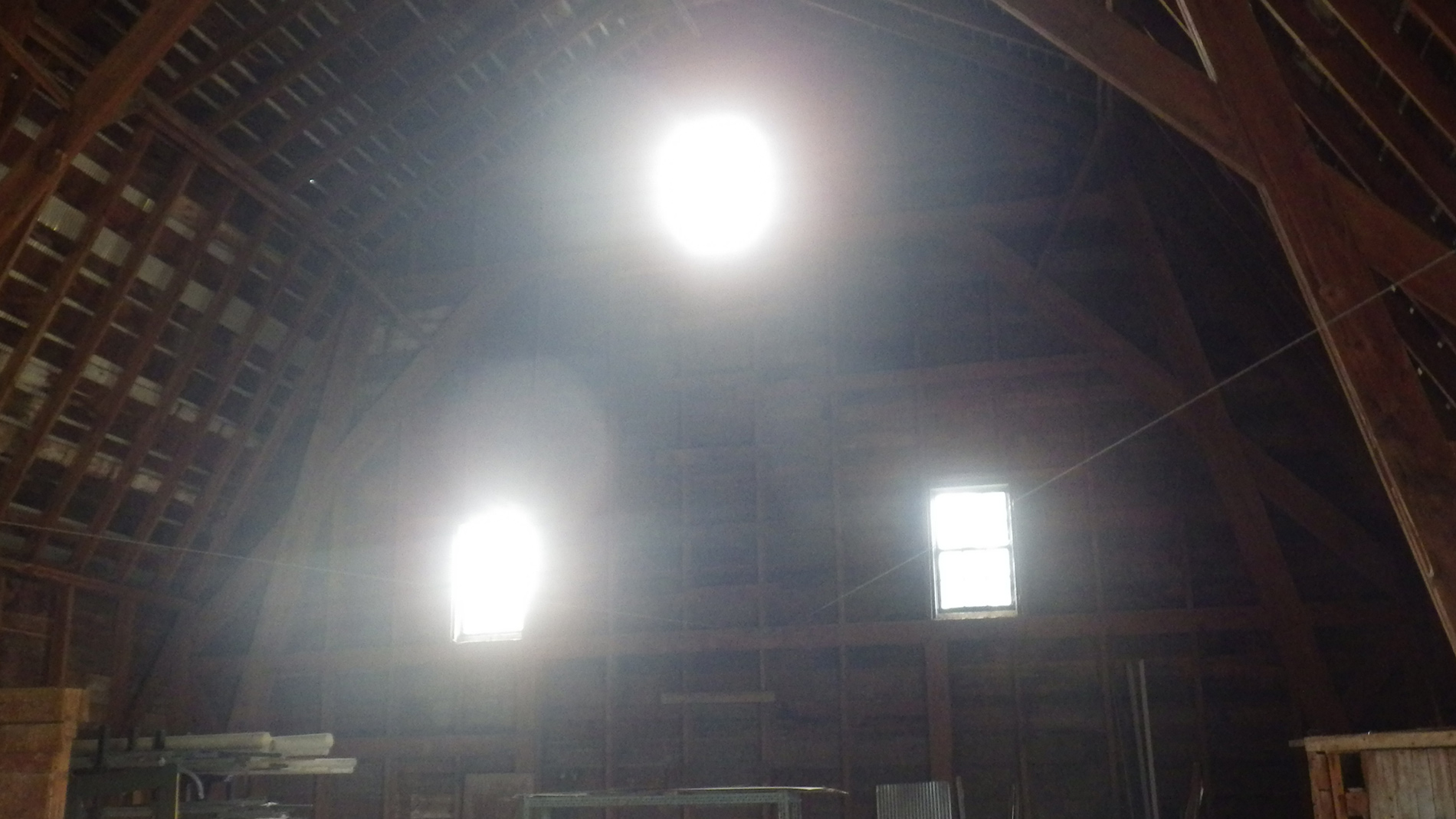 Inside the Village barn.