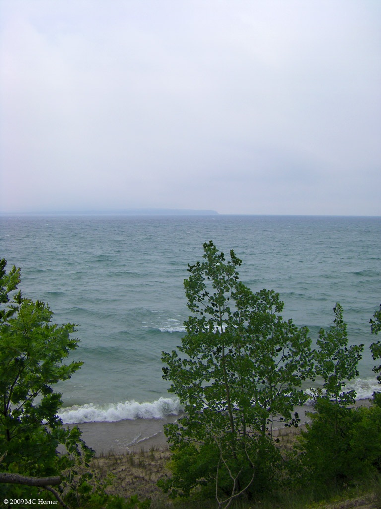 I cross the south end of the island. South Manitou in the distance.