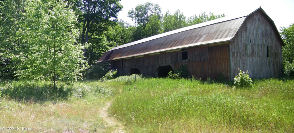 The only building left standing at Crescent, 'Swenson's Barn'.