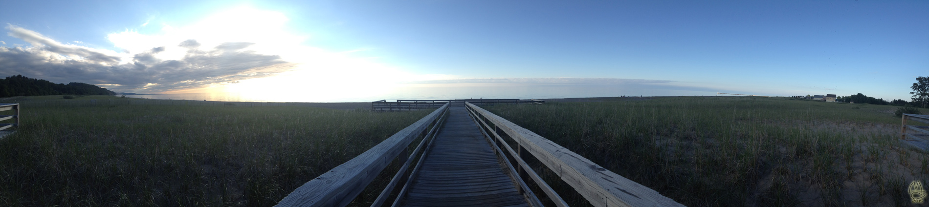 Boardwalk panorama, Grand Marais, Michigan.