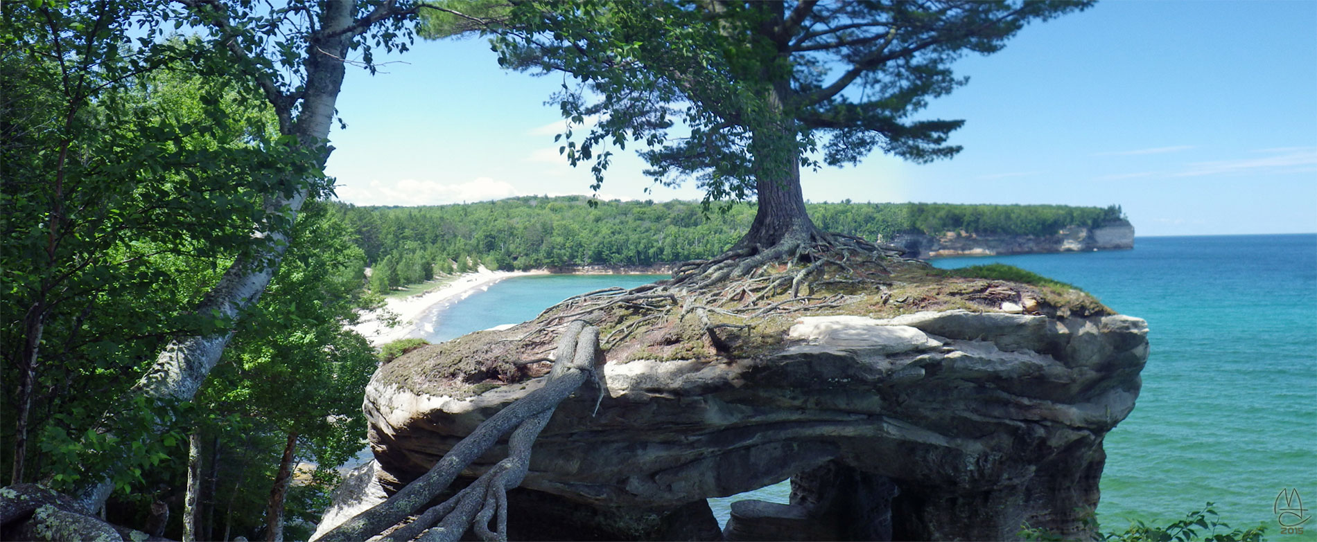 View of Chapel Rock from the overlook.