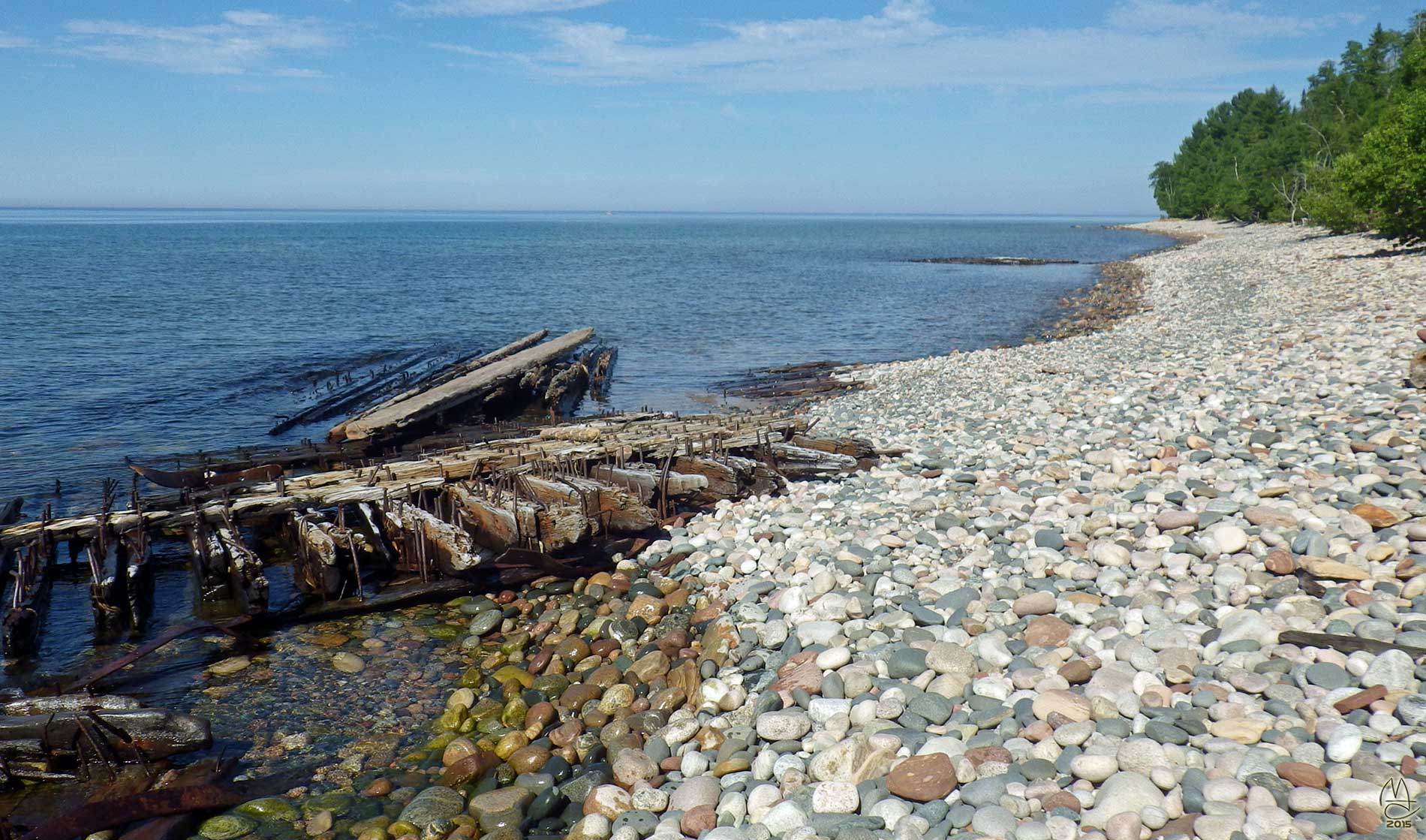 Shipwreck remains.