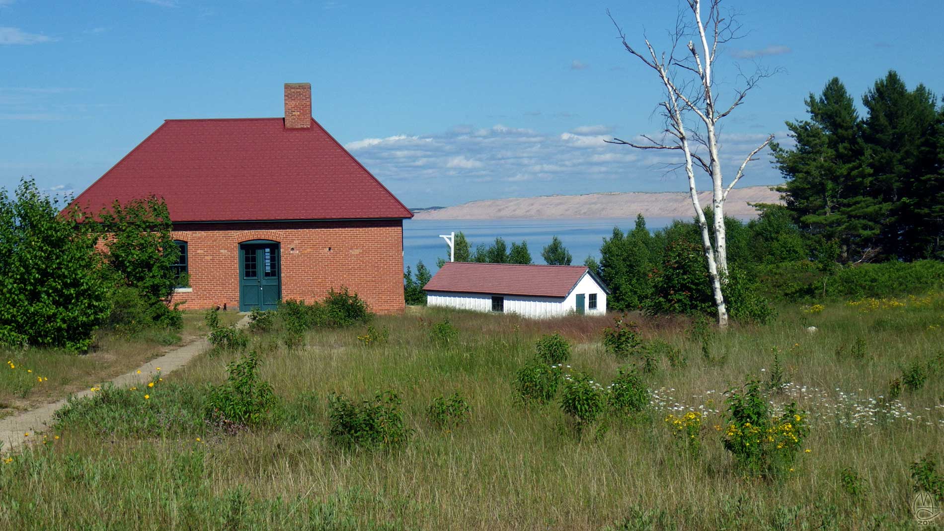 Light Station buildings with Grand Sable Dunes.