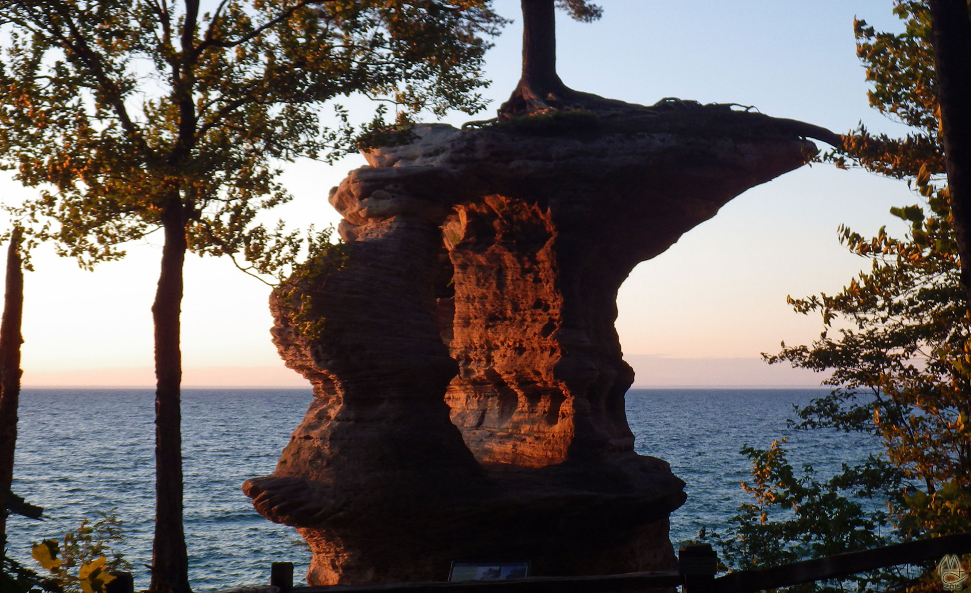 Chapel Rock catches the fading light.