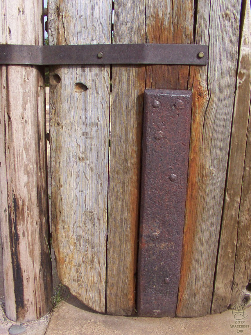 Close up of old ship's rudder on display at Whitefish Point Light Station, Paradise, Michigan