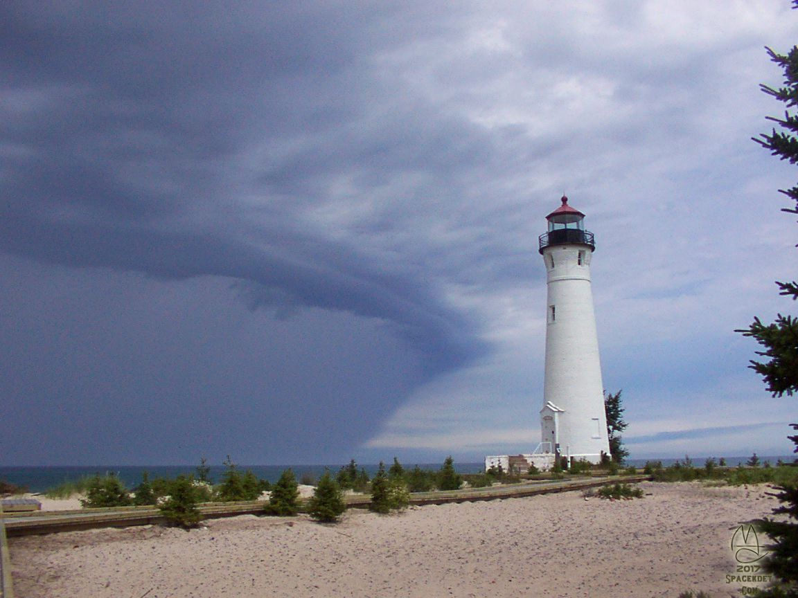 Approaching storm at Crisp Point Light Station.